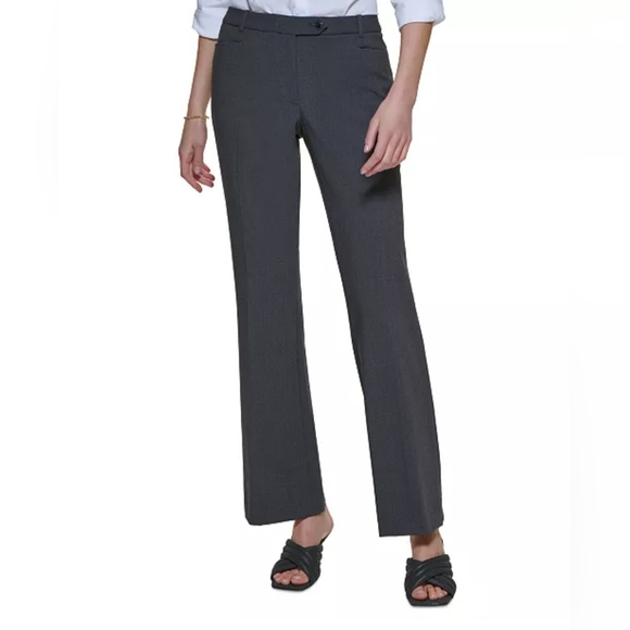 Calvin Klein Pants - Calvin Klein Modern Fit Straight Leg Slight Flare Charcoal Gray Trousers Size 8